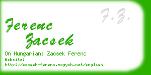 ferenc zacsek business card